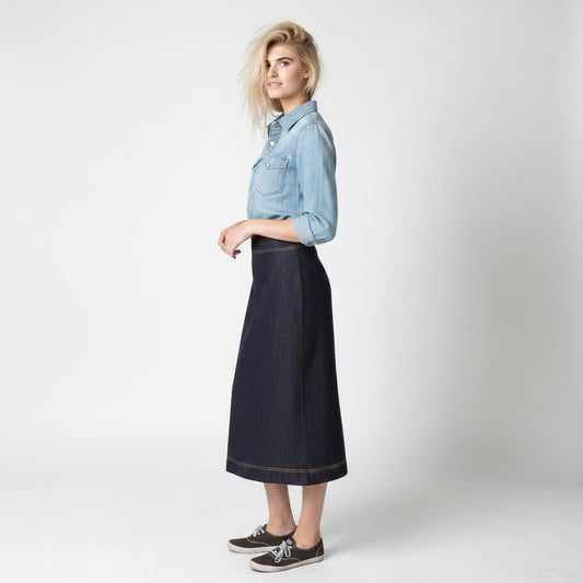 A-line Dark Denim Skirt