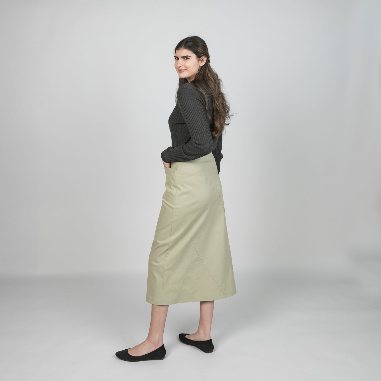Diamond Seams Skirt Seafoam