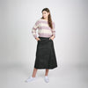 Godet Black Denim  Skirt