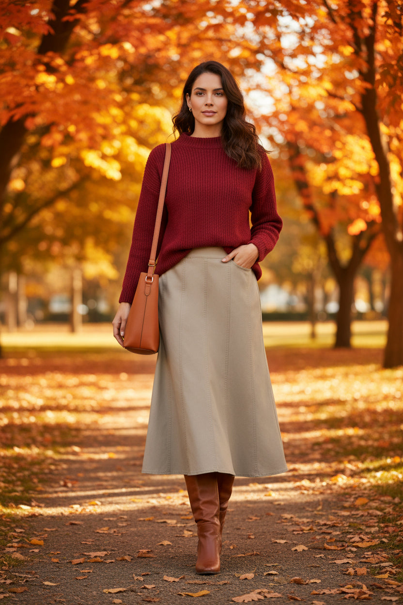 No Ziggy Fawn Khaki Skirt