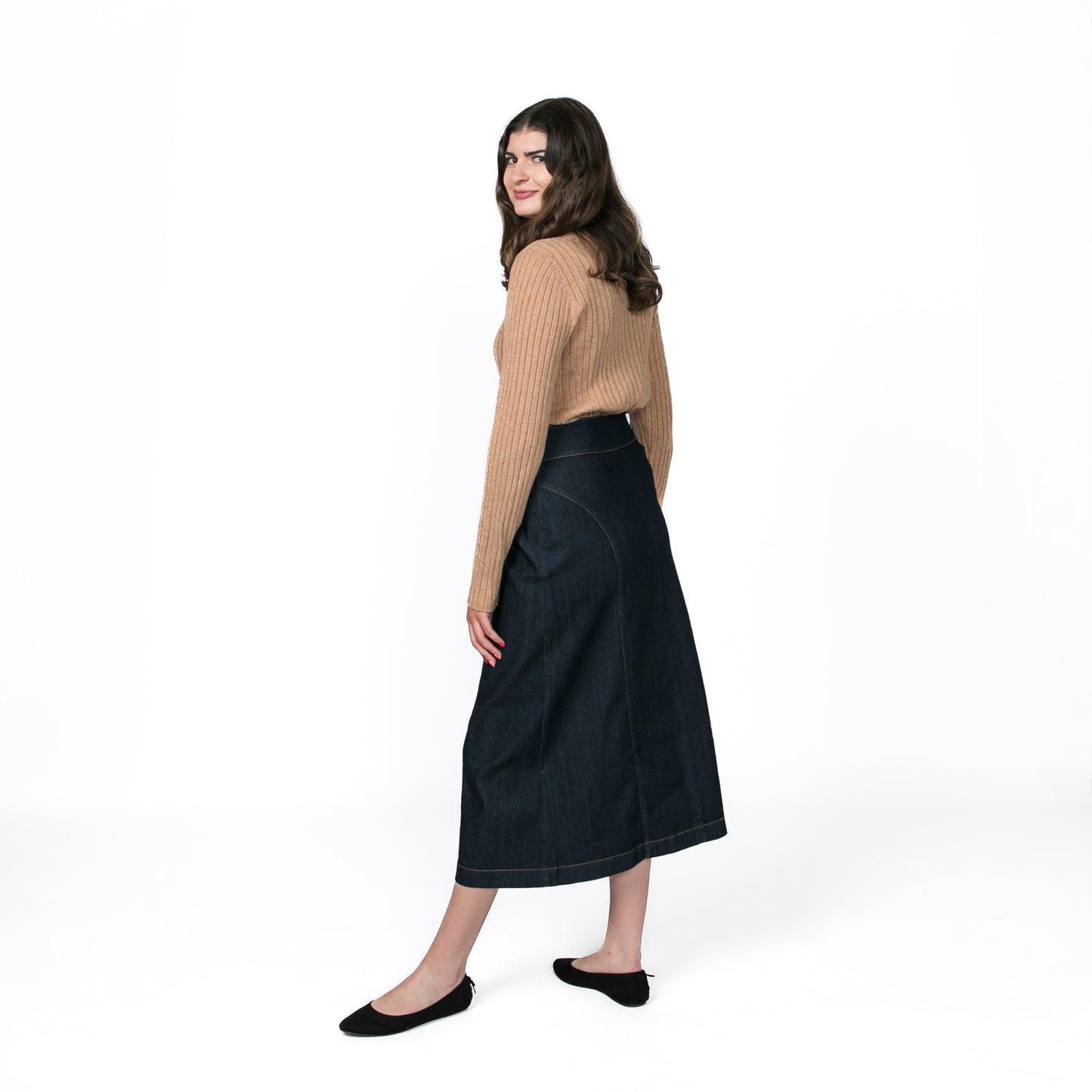 A-line Denim Skirt with Pocket