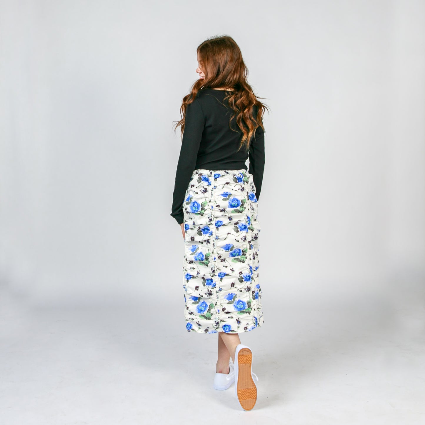 Ruched Floral Spring Skirt