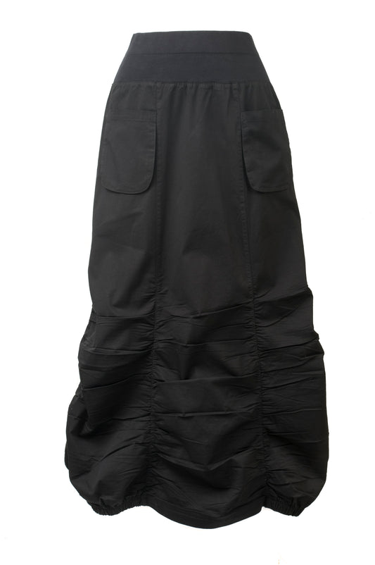 Ruched Black Skirt