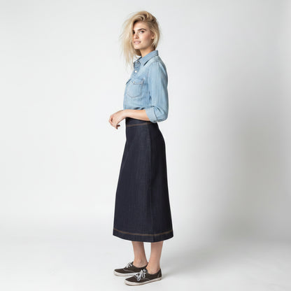 A-line Dark Denim Skirt