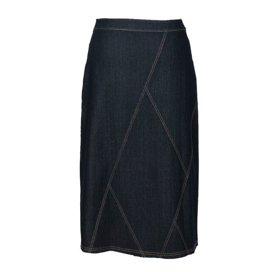 Diamond Seams Denim Skirt