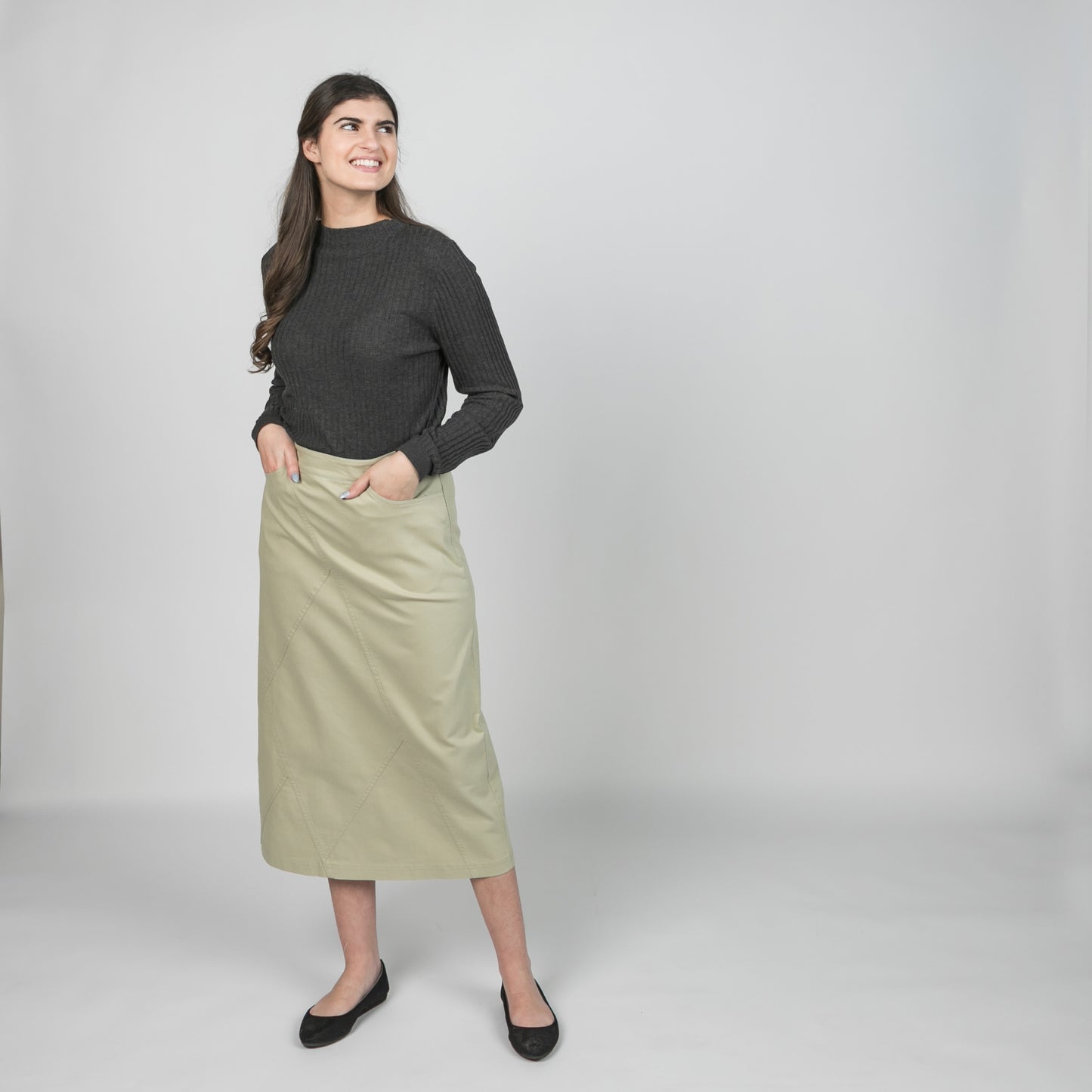 Diamond Seams Skirt Seafoam