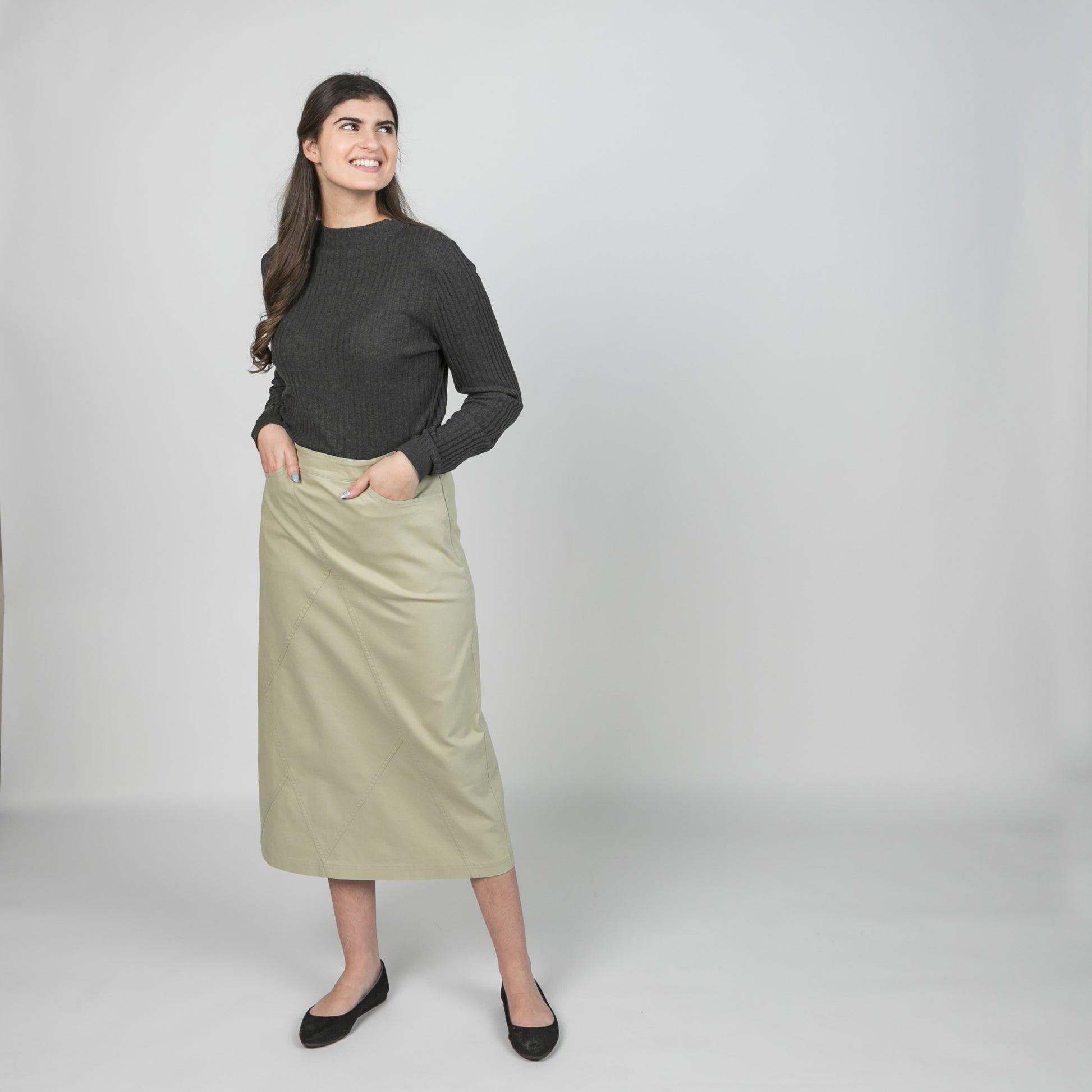 Diamond Seams Skirt Seafoam