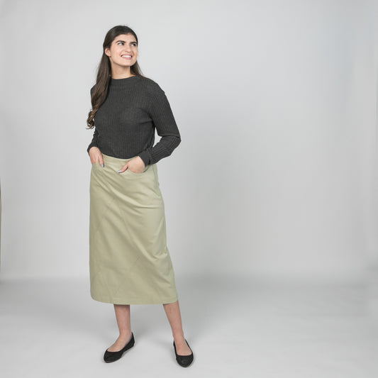 Diamond Seams Skirt Seafoam