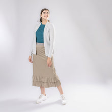 Double Ruffle British Khaki Skirt