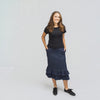 Double Ruffle Skirt Denim Blue