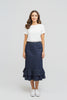 Double Ruffle Skirt Denim Blue