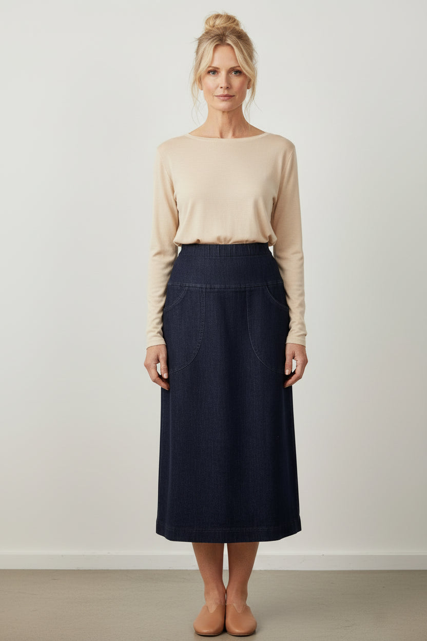 Everyday Comfort Denim Skirt