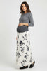 Maternity Skirt A-line Floral White & Black