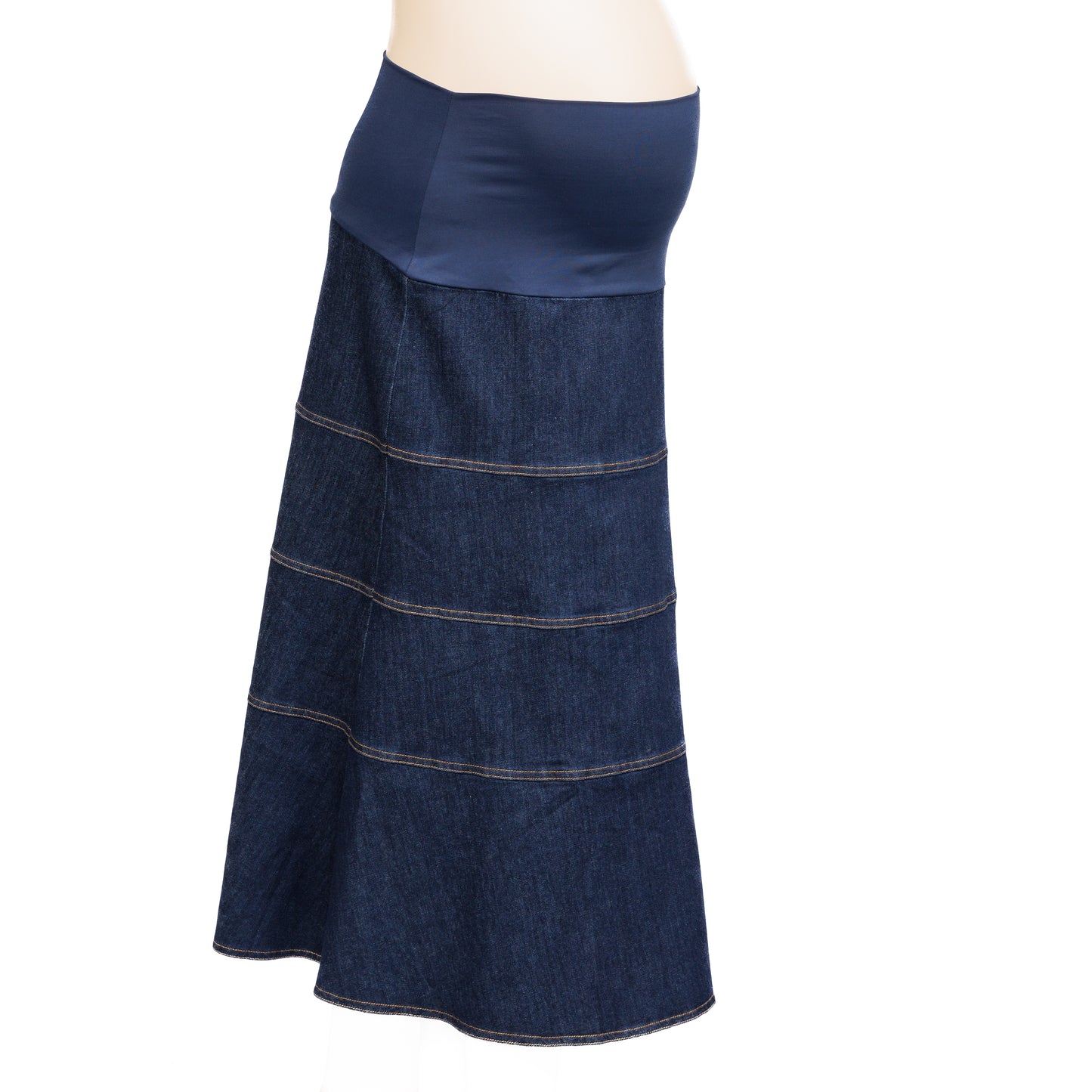 Maternity Skirt Tiered Denim