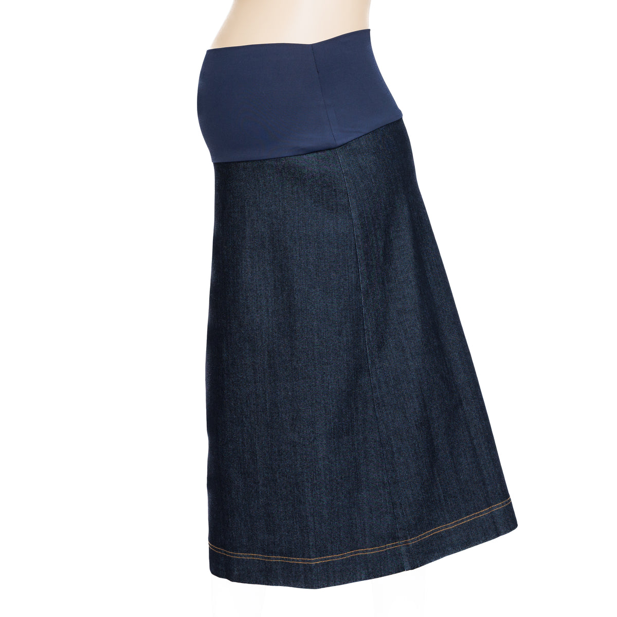 Maternity Skirt A-line Denim Blue