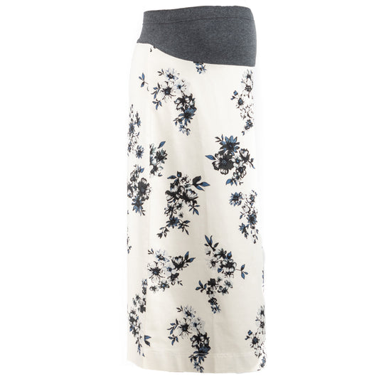 Maternity Skirt A-line Floral White & Black