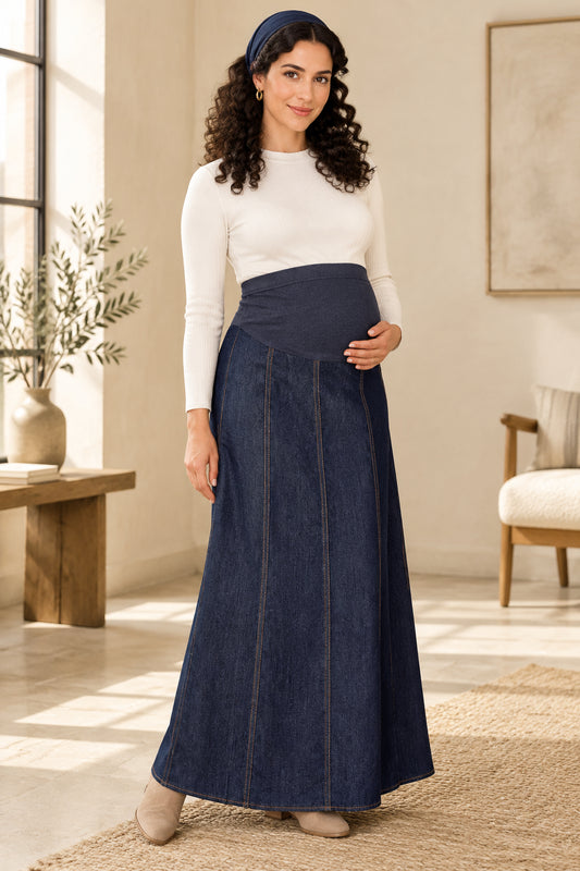 Maternity Skirt Panel Denim