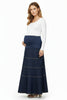 Maternity Skirt Tiered Denim