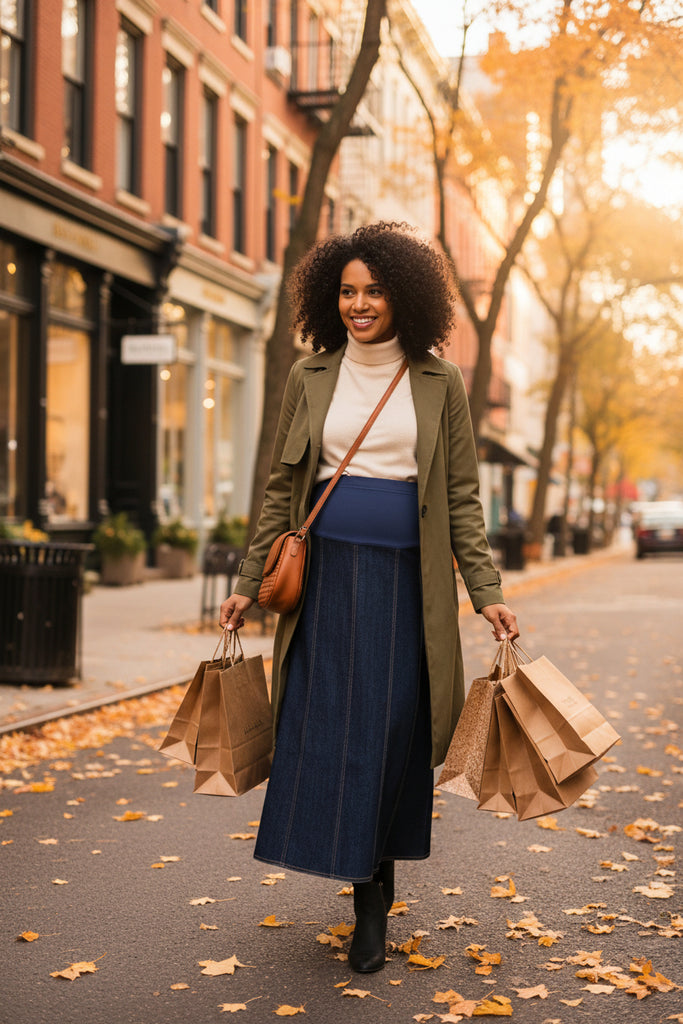 Maternity Skirt - Multi Panel Denim