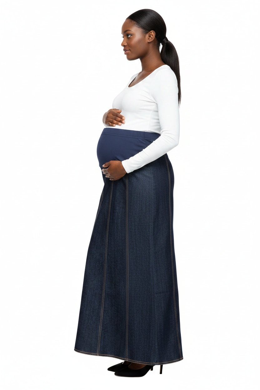 Maternity Skirt - Multi Panel Denim