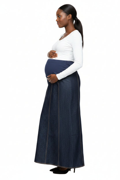 Maternity Skirt - Multi Panel Denim