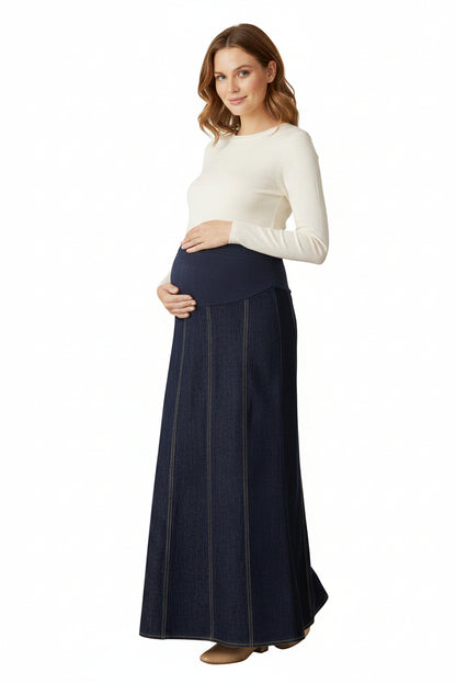 Maternity Skirt - Multi Panel Denim