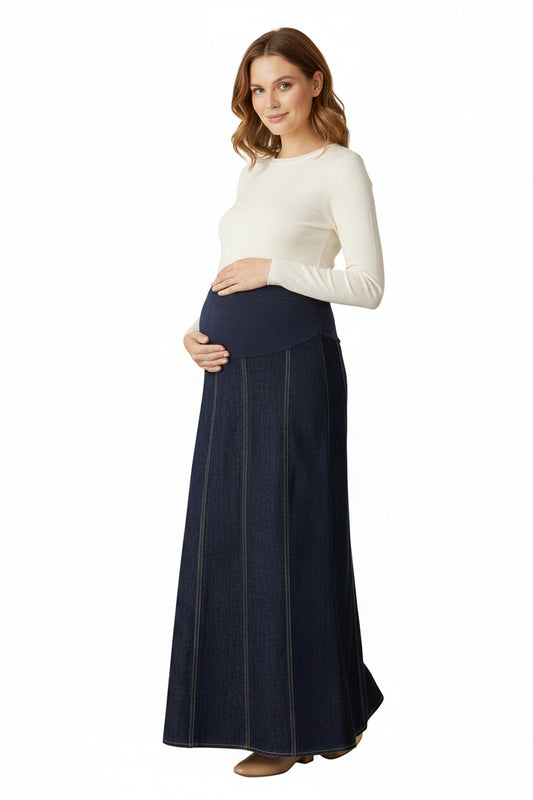 Maternity Skirt - Multi Panel Denim