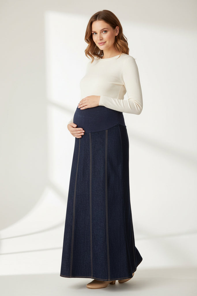 Maternity Skirt - Multi Panel Denim