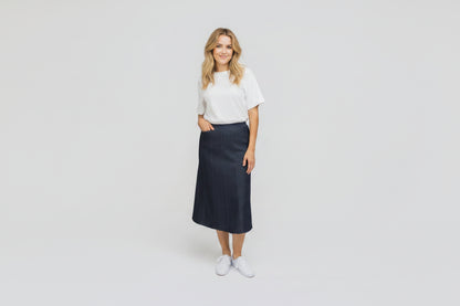 Panel Denim Blue Skirt