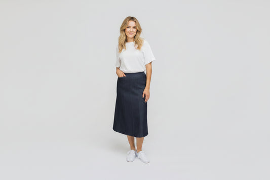 Panel Denim Blue Skirt