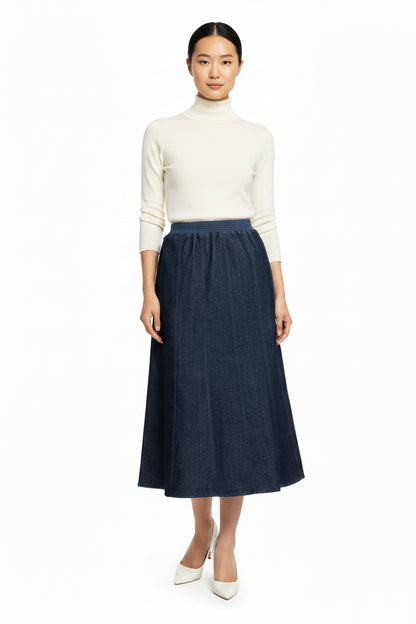 Panel Denim Blue Skirt
