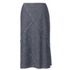 Patched & Fringed Gray-Blue Skirt