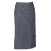 Patched & Fringed Skirt Gray-Blue