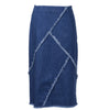 Patched & Fringed Sapphire Skirt