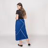 Patched & Fringed Sapphire Skirt