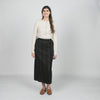 Denim Skirt Pleated Panel Black