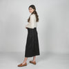 Denim Skirt Pleated Panel Black