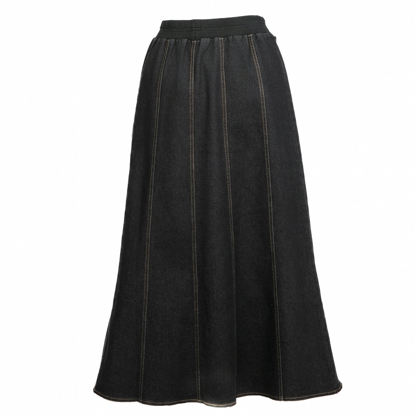 Pull-on Panel Denim Skirt