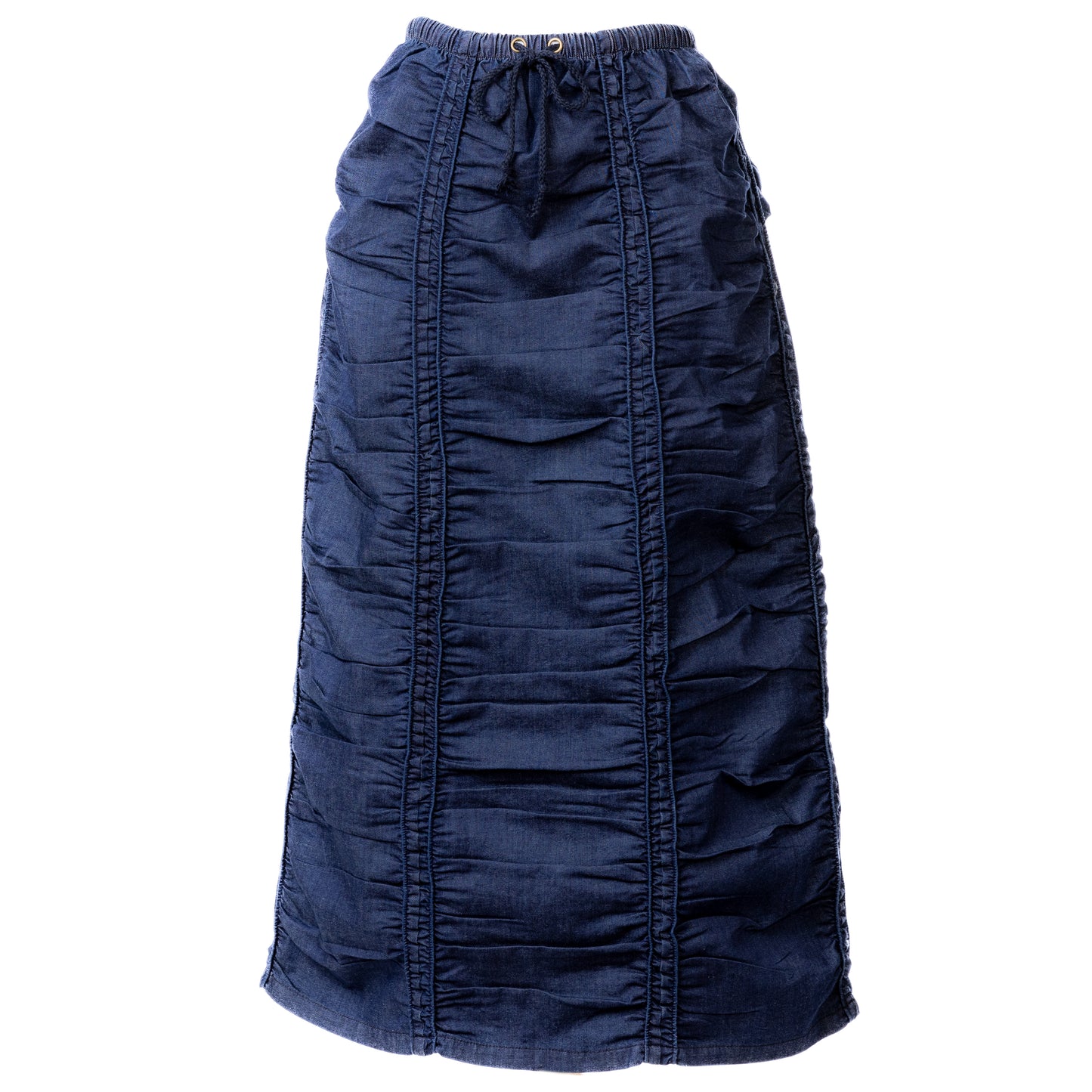 Ruched Summer Denim Skirt