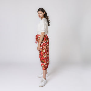 Ruched Bold Floral Skirt