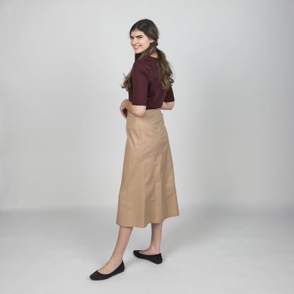 Sandra Fawn Khaki Skirt