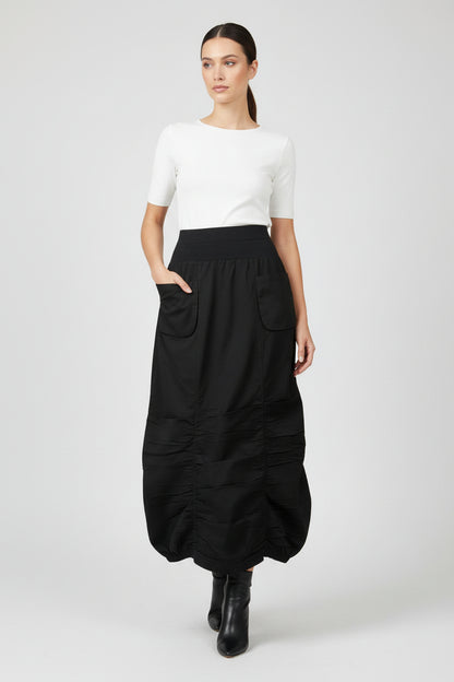 Ruched Black Skirt
