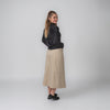 Diamond Seams Khaki Pull On Skirt