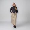 Diamond Seams Khaki Pull On Skirt