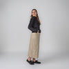 Diamond Seams Khaki Pull On Skirt