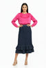 Double Ruffle Skirt Denim Blue
