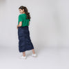 Ruched Summer Denim Skirt