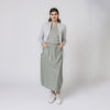 Sage Pockets Elastic Hem Skirt