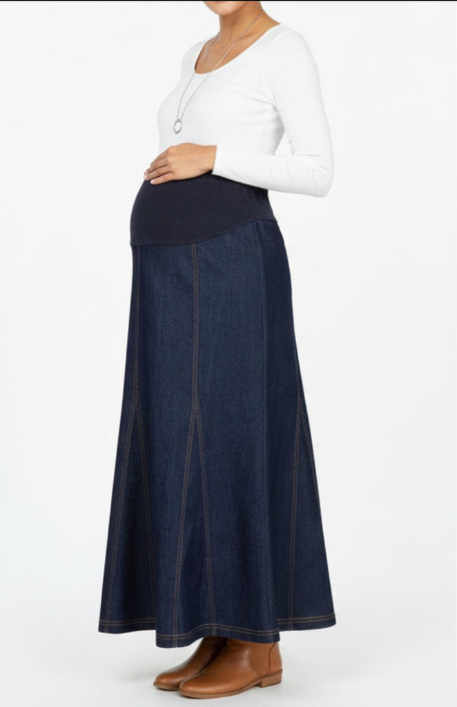 Maternity Skirt Denim Triple Peaks