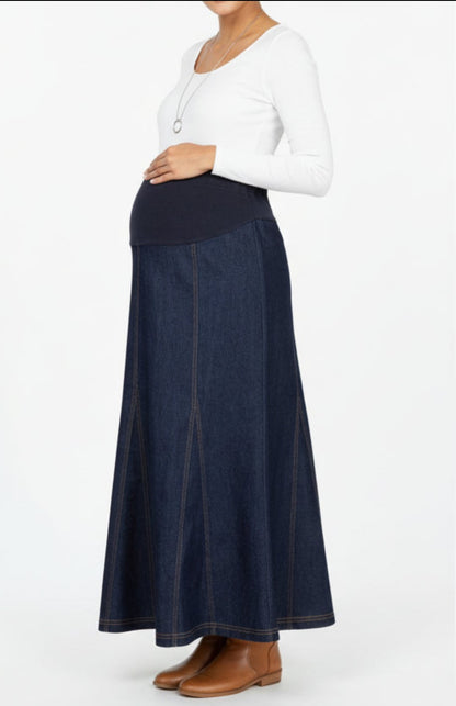 Maternity Skirt Denim Triple Peaks